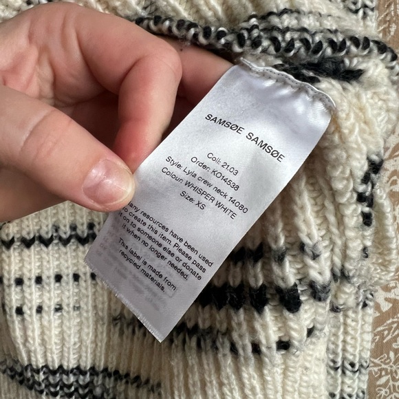 Samsøe Samsøe Lyla Space Dye Wool Blend Crewneck Sweater in Whisper White - Picture 6 of 8